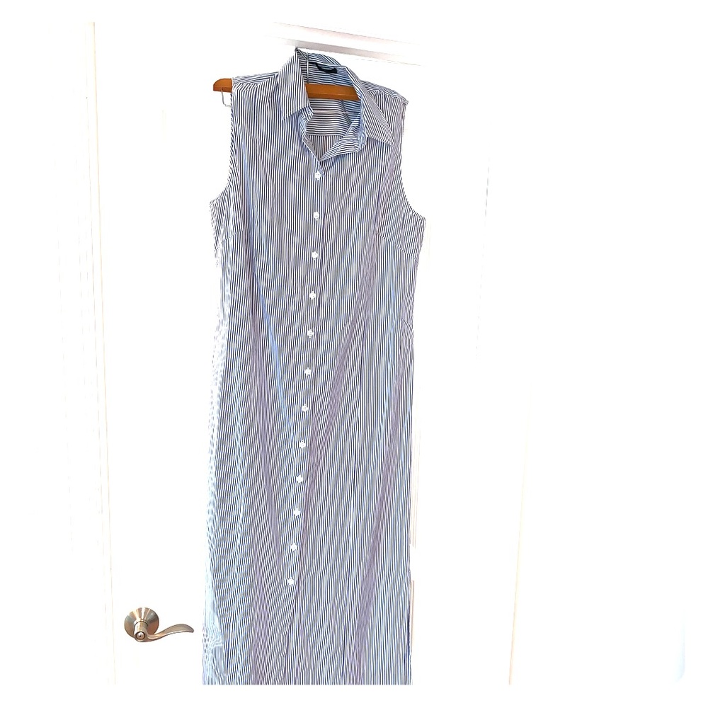 Jenni Kanye striped maxi shirt dress